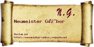 Neumeister Gábor névjegykártya